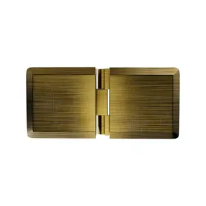 Brixwell C-PGTGA-AB Adjustable Beveled Glass To Glass Mount Clip 3/8" and 1/2" Glass Thickness Antique Brass Finish