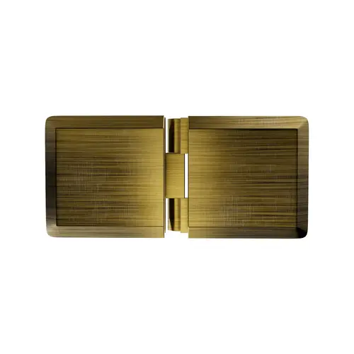 Adjustable Beveled Glass To Glass Mount Clip 3/8" and 1/2" Glass Thickness Antique Brass Finish