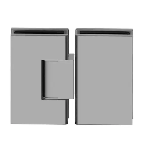 Adjustable Glass To Glass Door Hinge 180 Degrees 3/8" and 1/2" Glazing Thickness Satin Finish