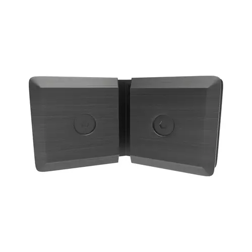 Glass to Glass Clip 135 Degrees 2" Height Brushed Pewter Finish Glass to Glass Clip 135 Degrees 2" Height Brushed Pewter Finish
