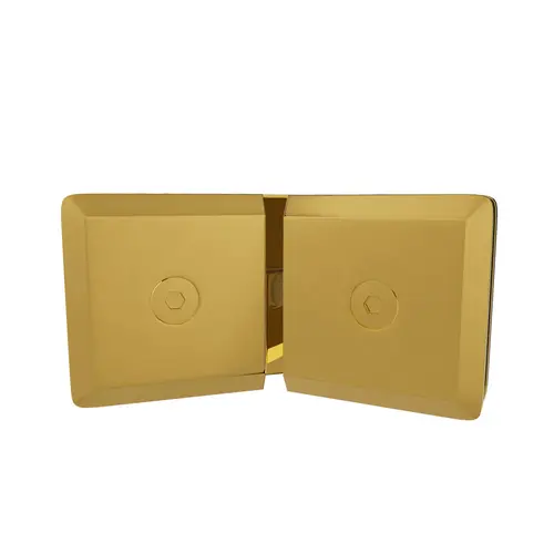 Beveled Glass to Glass Operable Transom Clip 135 Degrees Lifetime Brass Finish