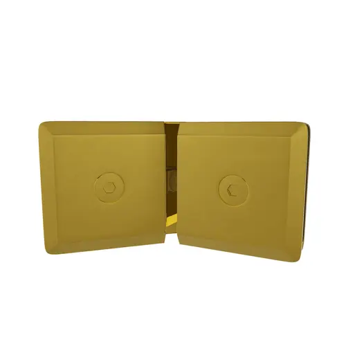 Beveled Glass to Glass Operable Transom Clip 135 Degrees Polished Brass Finish