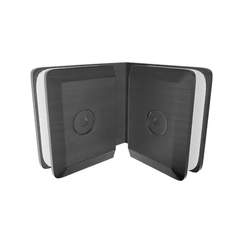 Beveled Glass To Glass Clip 90 Degrees 3/8" and 1/2" Glass Thickness Brushed Pewter Finish Beveled Glass To Glass Clip 90 Degrees 3/8" and 1/2" Glass Thickness Brushed Pewter Finish