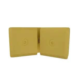 Brixwell C-PMT135-SB Beveled Glass to Glass Operable Transom Clip 135 Degrees 3/8" and 1/2" Glazing Thickness Satin Brass Finish