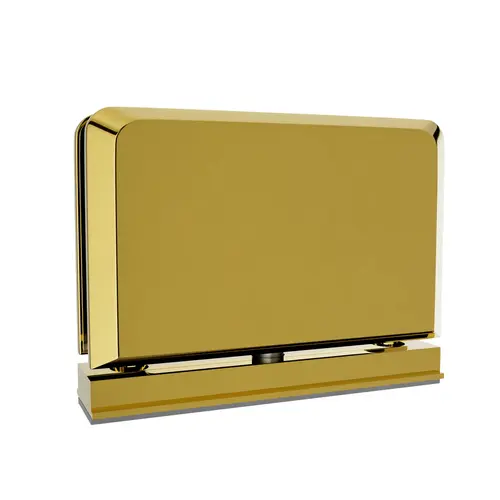 Adjustable Free Swinging Glass To Header Mount Pivot Hinge Elite Header 3/8" and 1/2" Glass Thickness Polished Brass Finish Adjustable Free Swinging Glass To Header Mount Pivot Hinge Elite Header 3/8" and 1/2" Glass Thickness Polished Brass Finish