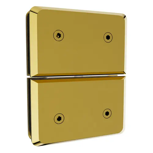 Adjustable Glass To Glass Pivot Hinge For Overhead Fixed Transom 3/8" and 1/2" Glass Thickness Polished Brass Finish