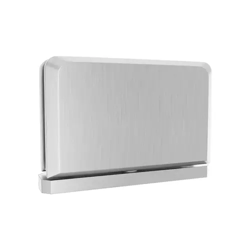 Adjustable Pivot Top Or Bottom Mount Hinge Glass To Curb Mount 3/8" and 1/2" Glass Thickness Satin Chrome Finish Adjustable Pivot Top Or Bottom Mount Hinge Glass To Curb Mount 3/8" and 1/2" Glass Thickness Satin Chrome Finish