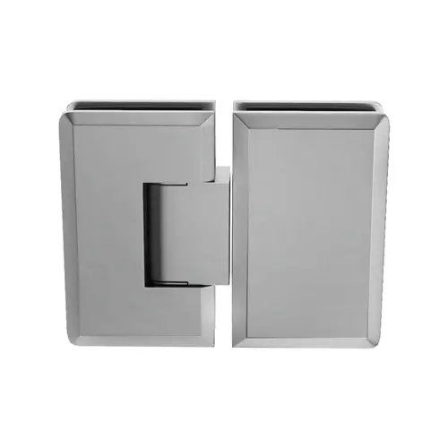 Adjustable Glass To Glass Mount Shower Door Hinge 180 Degrees 3/8" and 1/2" Glass Thickness Satin Chrome Finish