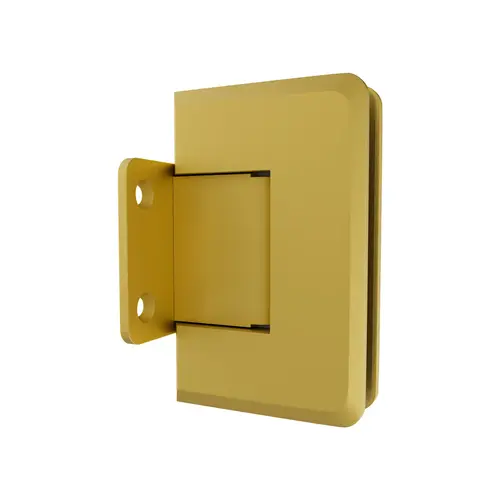 Adjustable Glass To Wall Mount Shower Door Hinge 3/8" and 1/2" Glass Thickness With Short Back Plate Type Satin Brass Finish