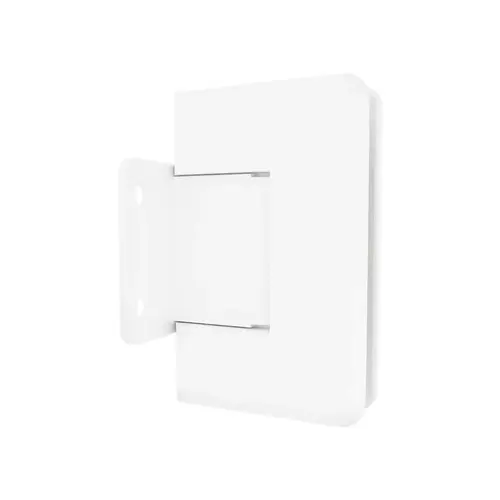 Adjustable Glass To Wall Mount Shower Door Hinge 3/8" and 1/2" Glass Thickness With Short Back Plate Type White Finish