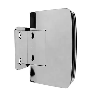 Brixwell H-VGTWA-C Adjustable Glass To Wall Mount Shower Door Hinge With Short Back Plate Type 3/8" and 1/2" Glazing Thickness Polished Chrome Finish