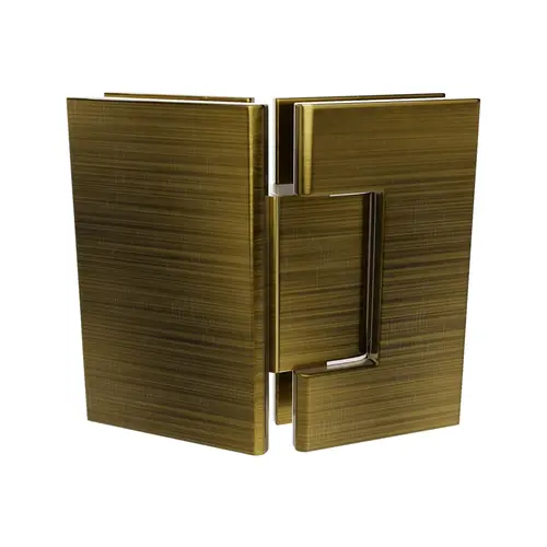 Glass To Glass Mount Shower Door Hinge 135 Degrees Antique Brass Finish Glass To Glass Mount Shower Door Hinge 135 Degrees Antique Brass Finish