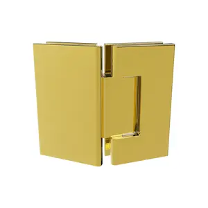 Brixwell H-M135GTG5-PB Glass To Glass Mount Shower Door Hinge 135 Degrees With 5 Degrees Preset Polished Brass Finish
