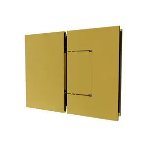 Brixwell H-M180GTG5-PB Glass To Glass Mount Shower Door Hinge 180 Degrees With 5 Degrees Preset Polished Brass Finish