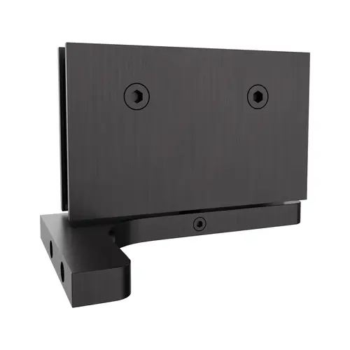 Glass To Wall Mount Shower Door Hinge With Reversible L Bracket 3/8" and 1/2" Glass Thickness Brushed Pewter Finish