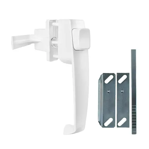 Push Button Latch Set 4-1/2" Hole Centers White Finish Push Button Latch Set 4-1/2" Hole Centers White Finish