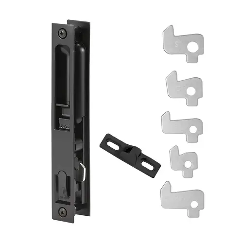 Patio Door Handle, 6-5/8" Hole Spacing, Black Finish Patio Door Handle, 6-5/8" Hole Spacing, Black Finish