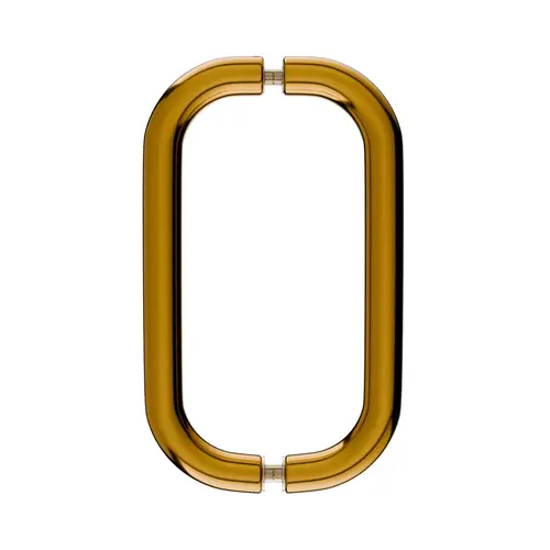 Standard Tubular Shower Door Handle Back To Back Mount 3/16" to 1/2" Glazing Thickness 24K Gold Finish Standard Tubular Shower Door Handle Back To Back Mount 3/16" to 1/2" Glazing Thickness 24K Gold Finish