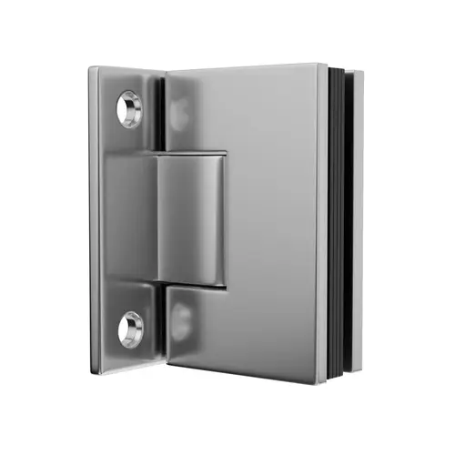 Adjustable Wall Mount Hinge With Full Mounting Plate Satin Chrome Finish Adjustable Wall Mount Hinge With Full Mounting Plate Satin Chrome Finish
