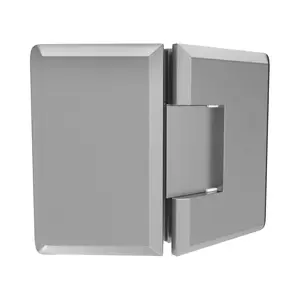 Brixwell H-MB135GTGA-SC Adjustable Glass To Glass Mount Hinge 135 Degrees 3/8" and 1/2" Glazing Thickness Satin Chrome Finish
