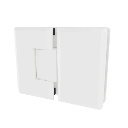 Glass To Glass Mount Hinge 180 Degrees 3/8" and 1/2" Glazing Thickness White Finish