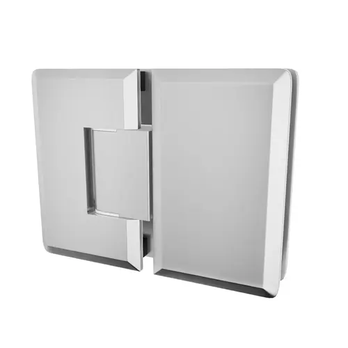 Adjustable Glass To Glass Mount Hinge 180 Degrees 3/8" and 1/2" Glazing Thickness Satin Finish