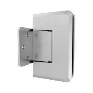 Brixwell H-MBGTW-OP-SA Glass To Wall Mount Shower Door Hinge With Offset Mounting Plate Satin Finish
