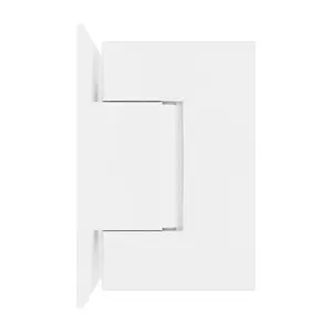 Brixwell H-MGTW-FP-W Glass To Wall Mount Shower Door Hinge With Full Back Plate White Finish