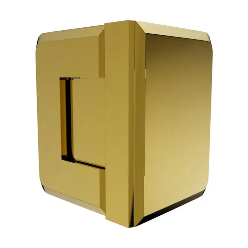 Glass To Glass Hinge 90 Degrees 3/8" and 1/2" Glass Thickness With 5 Degrees Pin Polished Brass Finish