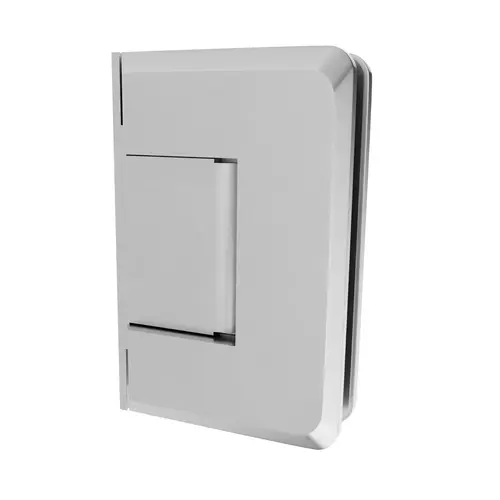 Glass To Wall Mount Shower Door Hinge 3/8" and 1/2" Glass Thickness With Offset Back Plate Type Satin Finish