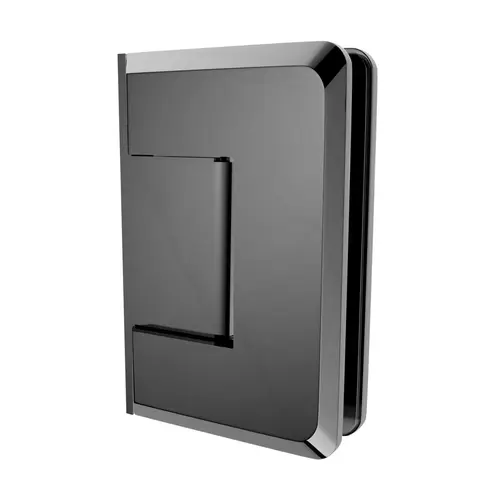 Glass To Wall Mount Shower Door Hinge 3/8" and 1/2" Glass Thickness With Offset Back Plate Type Black Nickel Finish