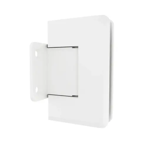 Glass To Wall Mount Shower Door Hinge 3/8" and 1/2" Glass Thickness With Short Back Plate Type White Finish Glass To Wall Mount Shower Door Hinge 3/8" and 1/2" Glass Thickness With Short Back Plate Type White Finish