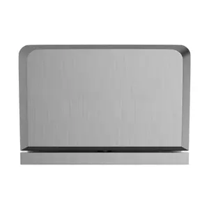 Brixwell H-PIVBGTC5-SC Glass To Curb Mount Beveled Pivot Hinge Bottom And With 5 Degrees Pin 3/8" And 1/2" (10 and 12mm) Glazing Thickness Satin Brushed Chrome Finish