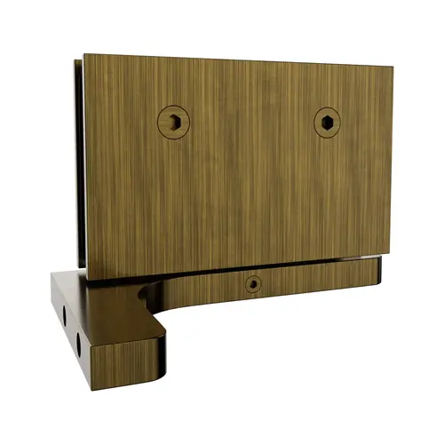 Glass To Wall Mount Shower Door Hinge With Reversible L Bracket 3/8" and 1/2" Glass Thickness Antique Brass Finish