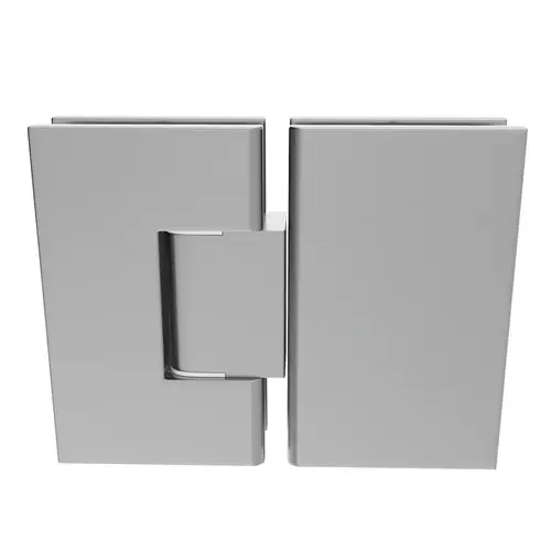 Adjustable Glass To Glass Door Hinge 180 Degrees 3/8" and 1/2" Glazing Thickness Satin Chrome Finish