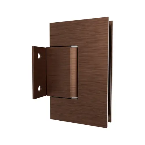 Wall Mount Hinge With Short Back Plate 3/8" and 1/2" Glass Thickness Adjustable Type Antique Copper Finish