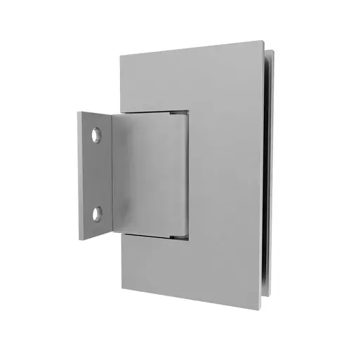 Wall Mount Hinge With Short Back Plate 3/8" and 1/2" Glass Thickness Non Adjustable Type Satin Finish Wall Mount Hinge With Short Back Plate 3/8" and 1/2" Glass Thickness Non Adjustable Type Satin Finish