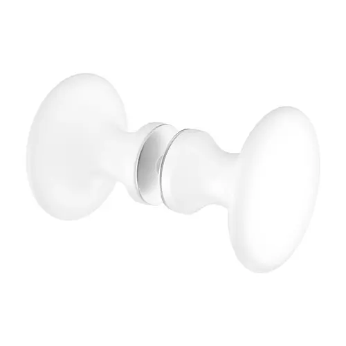 Glass Shower Door Knob Set Back To Back Mount 3/16" to 1/2" (5 to 12mm) Glazing Thickness White Finish Glass Shower Door Knob Set Back To Back Mount 3/16" to 1/2" (5 to 12mm) Glazing Thickness White Finish