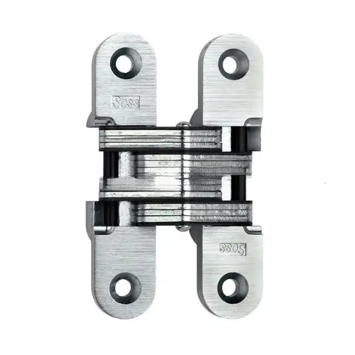 Soss 1" x 4-5/8" Heavy Duty Invisible Hinge for 1-3/8" Doors Bright Chrome Finish