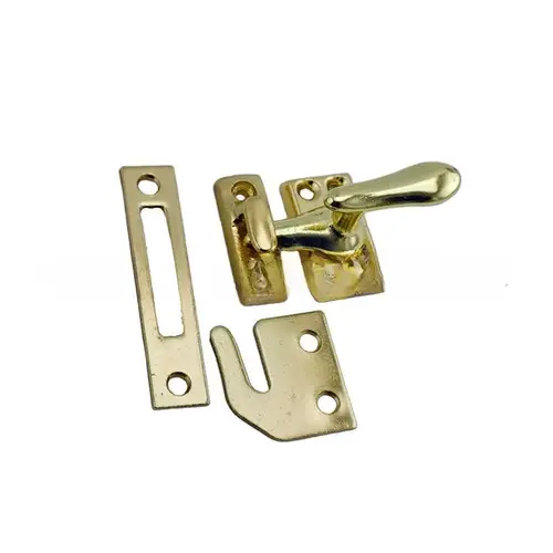Aluminum Casement Fastener With Multiple Strikes, Residential Series, 1-5/8" X 7/8" Base, 1-3/8" Projection, Bright Brass Finish Aluminum Casement Fastener With Multiple Strikes, Residential Series, 1-5/8" X 7/8" Base, 1-3/8" Projection, Bright Brass Finish