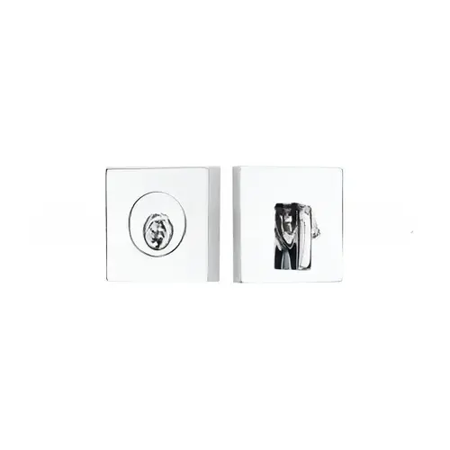 Square Single Cylinder Deadbolt Bright Chrome Finish Square Single Cylinder Deadbolt Bright Chrome Finish