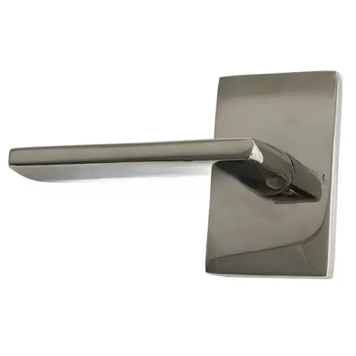 Helios Lever Left Hand Privacy With Modern Rectangular Rose Bright Nickel Finish Helios Lever Left Hand Privacy With Modern Rectangular Rose Bright Nickel Finish