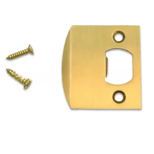Extended Lip Strike Square Corner Satin Brass Finish