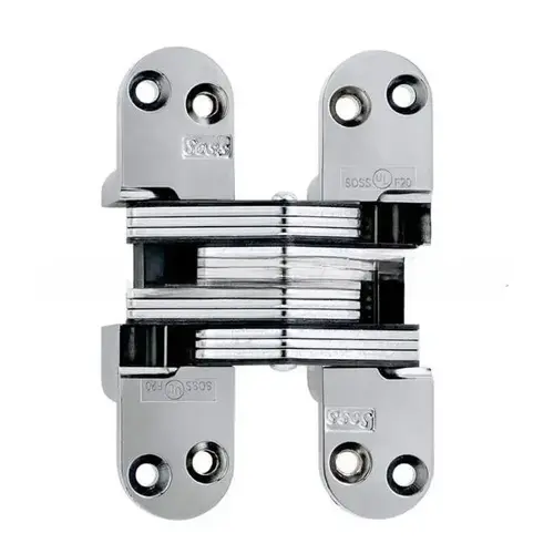 1-1/8" x 4-5/8" Heavy Duty Invisible Hinge for 1-3/4" Doors Bright Chrome Finish