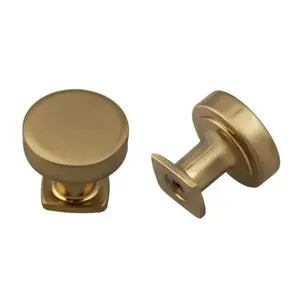 Pride Industrial K1218RG 1-1/4" Diameter Round Flat Top Cabinet Knob Rose Gold Finish