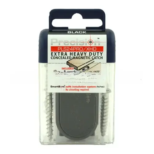 Heavy Duty Concealed Magnetic Catch with Adjustable Strength Black Finish