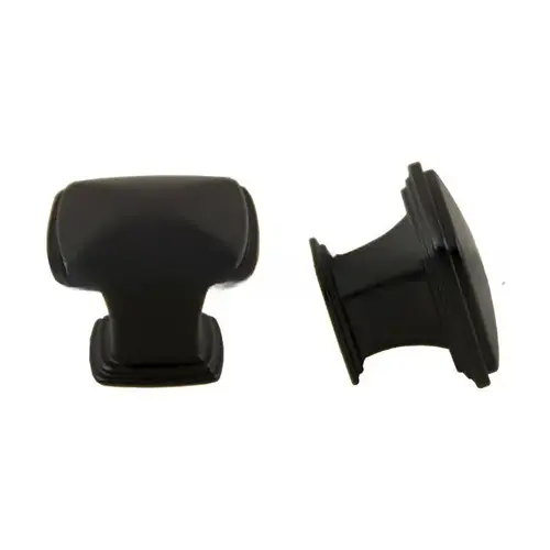 1-1/4" Square Cabinet Knob Matte Black Finish