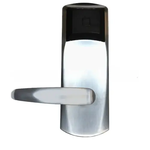Dormakaba RT Plus Standalone Utility RFID Mortise Lockset With No Deadbolt; 1-1/4" ASM; Long Lever; Toggle; Bluetooth (BLE); ELO; Left Hand or Right Hand Reverse; For Exterior Use; Weather Resistant; (626) Satin Chrome Finish Dormakaba RT Plus Standalone Utility RFID Mortise Lockset With No Deadbolt; 1-1/4" ASM; Long Lever; Toggle; Bluetooth (BLE); ELO; Left Hand or Right Hand Reverse; For Exterior Use; Weather Resistant; (626) Satin Chrome Finish