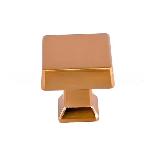 1-1/4" Square Colorado Cabinet Knob Rose Gold Finish