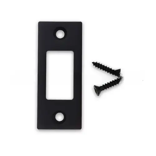 83223 Standard Deadbolt Strike Plate, Square Corners Flat Black